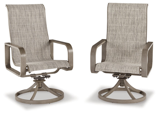 Beach Front Sling Swivel Chair (Set of 2) - P323-603A - In Stock Furniture
