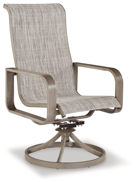 Beach Front Sling Swivel Chair (Set of 2) - P323-603A - In Stock Furniture