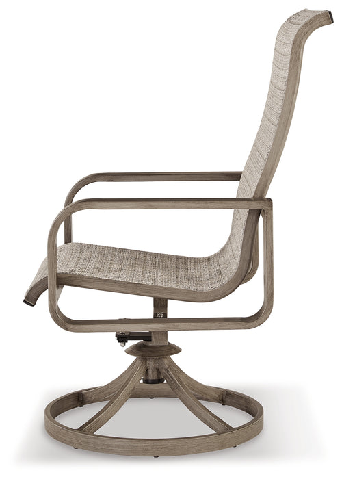 Beach Front Sling Swivel Chair (Set of 2) - P323-603A - In Stock Furniture