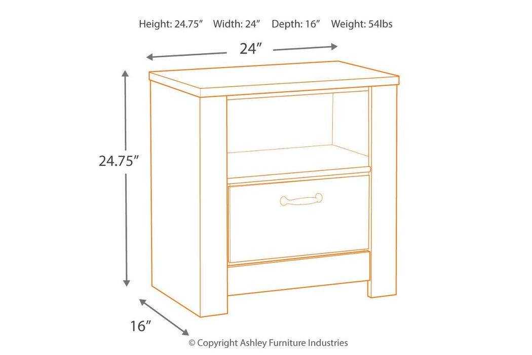 Bellaby Whitewash Nightstand - B331-91 - Gate Furniture