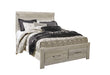 Bellaby Whitewash Queen Storage Platform Bed - Gate Furniture