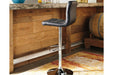 Bellatier Black/Chrome Finish Adjustable Height Bar Stool - D120-130 - Gate Furniture