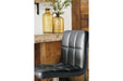 Bellatier Black/Chrome Finish Adjustable Height Bar Stool - D120-130 - Gate Furniture