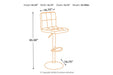 Bellatier Black/Chrome Finish Adjustable Height Bar Stool - D120-130 - Gate Furniture