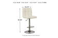 Bellatier Bone Adjustable Height Bar Stool - D120-230 - Gate Furniture