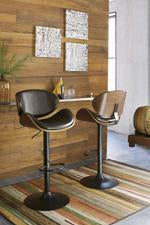 Bellatier Brown Adjustable Height Bar Stool - D120-530 - Gate Furniture