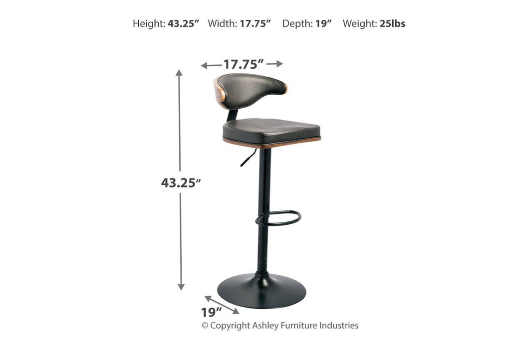 Bellatier Brown/Black Adjustable Height Bar Stool - D120-330 - Gate Furniture