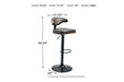 Bellatier Brown/Black Adjustable Height Bar Stool - D120-330 - Gate Furniture