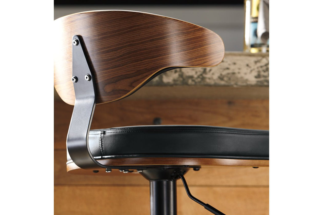 Bellatier Brown/Black Adjustable Height Bar Stool - D120-330 - Gate Furniture