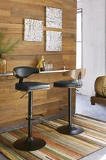 Bellatier Brown/Black Adjustable Height Bar Stool - D120-330 - Gate Furniture