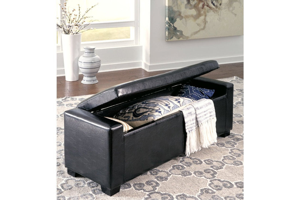 Benches Black Upholstered Storage Bench - B010-209 - Gate Furniture