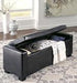 Benches Black Upholstered Storage Bench - B010-209 - Gate Furniture