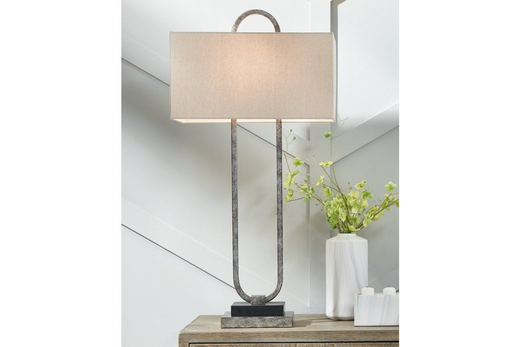 Bennish Antique Silver Finish Table Lamp - L208284 - Gate Furniture