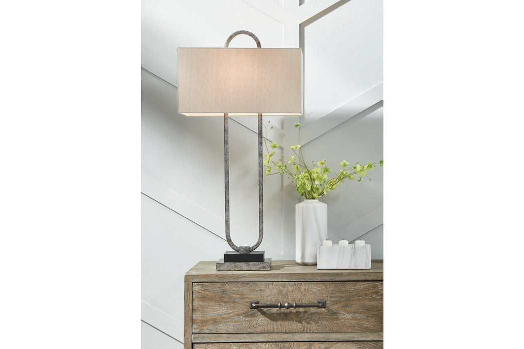 Bennish Antique Silver Finish Table Lamp - L208284 - Gate Furniture