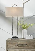 Bennish Antique Silver Finish Table Lamp - L208284 - Gate Furniture
