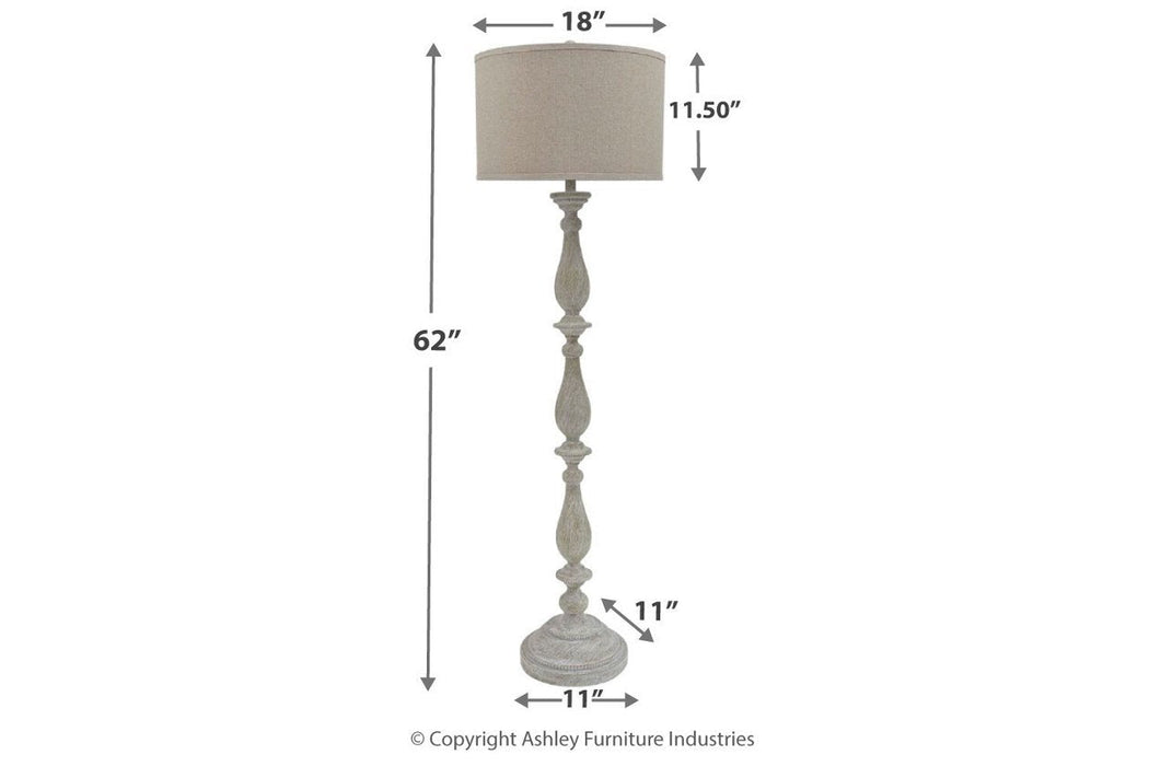 Bernadate Whitewash Floor Lamp - L235341 - Gate Furniture