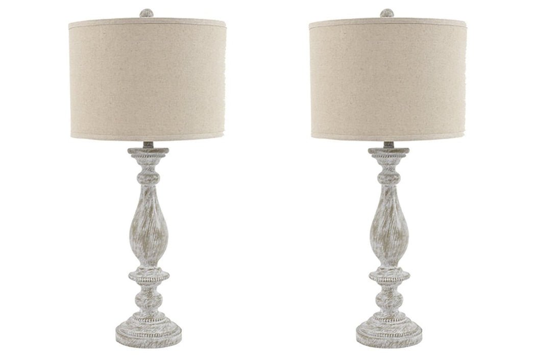 Bernadate Whitewash Table Lamp (Set of 2) - L235344 - Gate Furniture