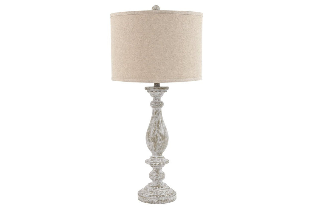 Bernadate Whitewash Table Lamp (Set of 2) - L235344 - Gate Furniture