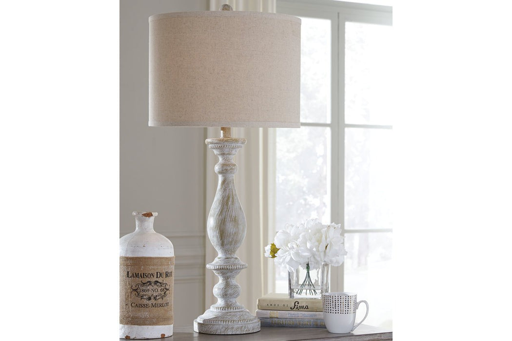 Bernadate Whitewash Table Lamp (Set of 2) - L235344 - Gate Furniture