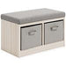 Blariden Gray/Natural Storage Bench - A3000286 - Gate Furniture