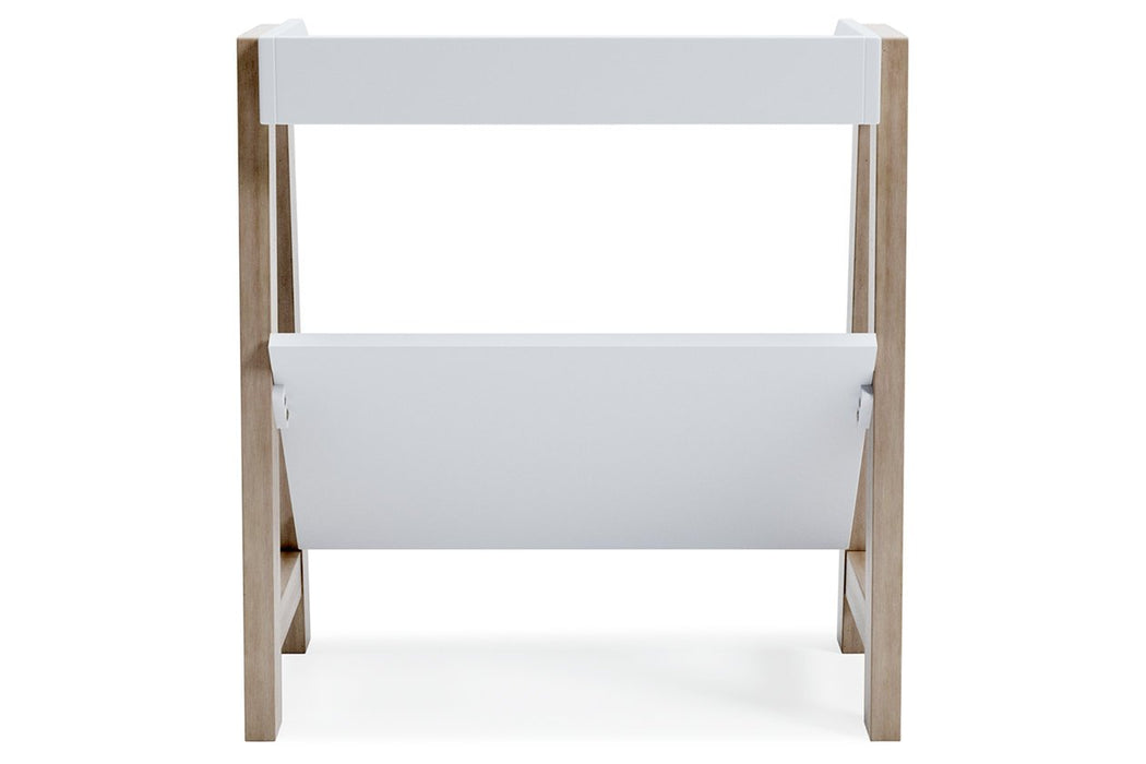 Blariden White/Tan Small Bookcase - A4000361 - Gate Furniture