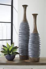 BLAYZE Antique Gray/Brown Vase (Set of 2) - A2000388 - Gate Furniture