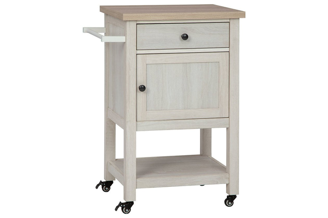 Boderidge Antique White Bar Cart - A4000333 - Gate Furniture