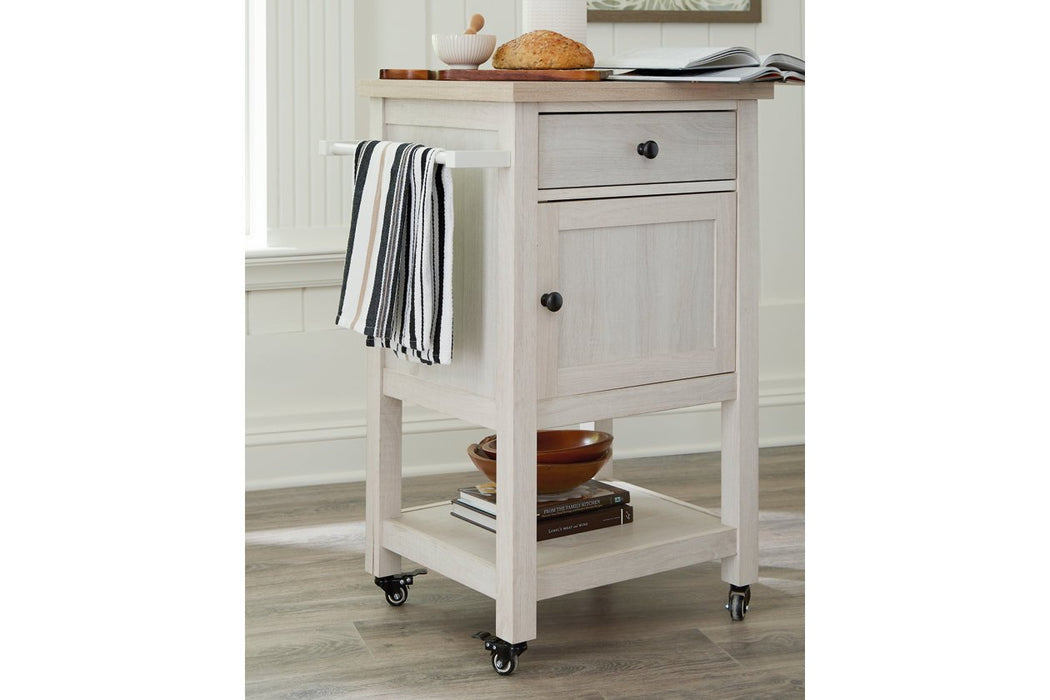 Boderidge Antique White Bar Cart - A4000333 - Gate Furniture