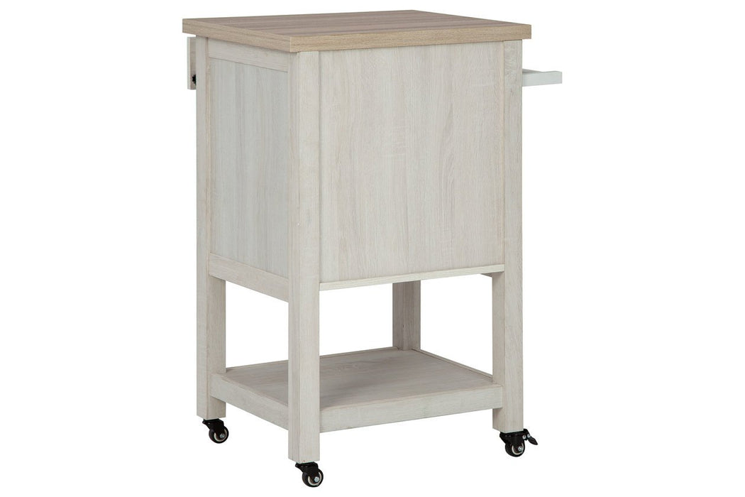 Boderidge Antique White Bar Cart - A4000333 - Gate Furniture