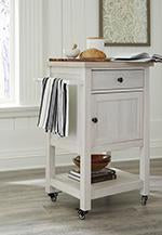 Boderidge Antique White Bar Cart - A4000333 - Gate Furniture