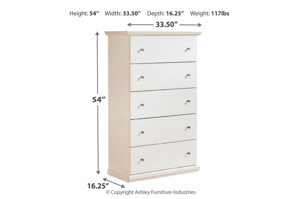 Bostwick Shoals White Chest of Drawers - B139-46 - Gate Furniture