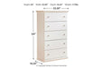 Bostwick Shoals White Chest of Drawers - B139-46 - Gate Furniture