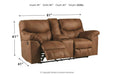 Boxberg Bark Reclining Loveseat with Console - 3380294 - Gate Furniture