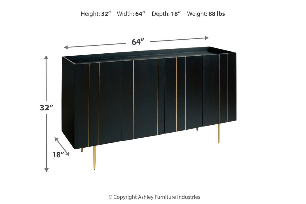 Brentburn Black/Gold Finish Accent Cabinet - A4000260 - Gate Furniture