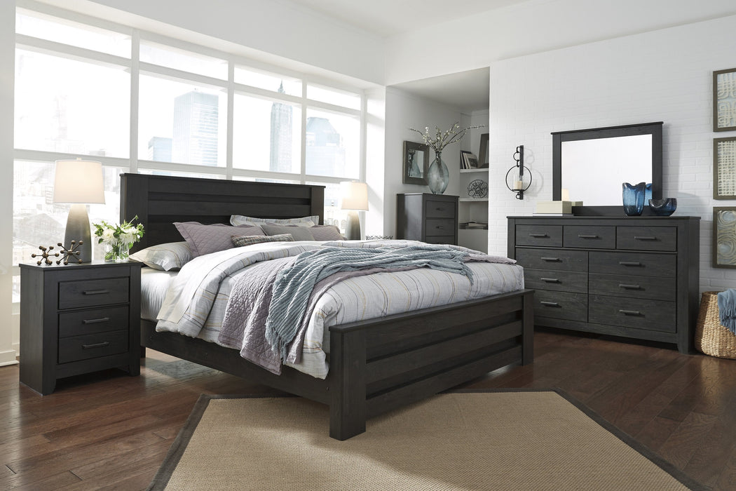 Brinxton Black King Panel Bed - Gate Furniture
