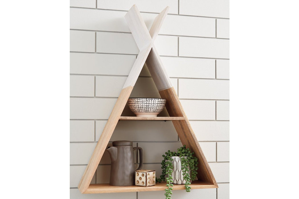 Cadel White/Natural Wall Shelf - A8010201 - Gate Furniture