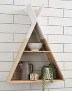 Cadel White/Natural Wall Shelf - A8010201 - Gate Furniture