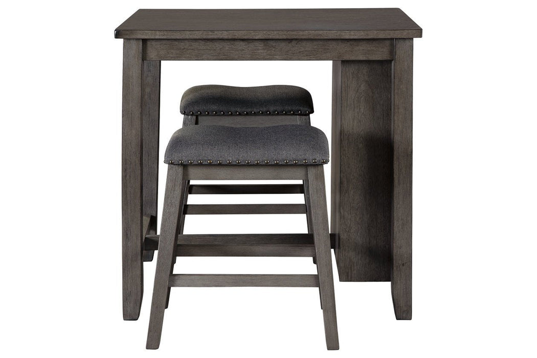 Caitbrook Gray Counter Height Dining Table and Bar Stools (Set of 3) - D388-113 - Gate Furniture