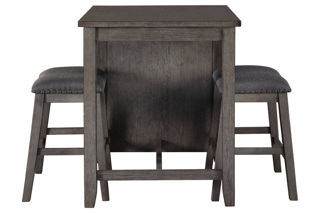 Caitbrook Gray Counter Height Dining Table and Bar Stools (Set of 3) - D388-113 - Gate Furniture