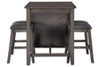 Caitbrook Gray Counter Height Dining Table and Bar Stools (Set of 3) - D388-113 - Gate Furniture