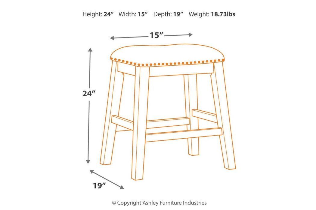 Caitbrook Gray Counter Height Upholstered Bar Stool (Set of 2) - D388-024 - Gate Furniture