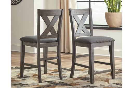 Caitbrook Gray Counter Height Upholstered Bar Stool (Set of 2) - D388-124 - Gate Furniture