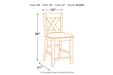 Caitbrook Gray Counter Height Upholstered Bar Stool (Set of 2) - D388-124 - Gate Furniture