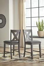 Caitbrook Gray Counter Height Upholstered Bar Stool (Set of 2) - D388-124 - Gate Furniture