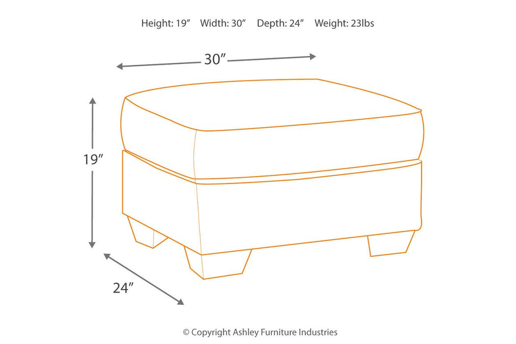 Calicho Cashmere Ottoman - 9120214 - Gate Furniture