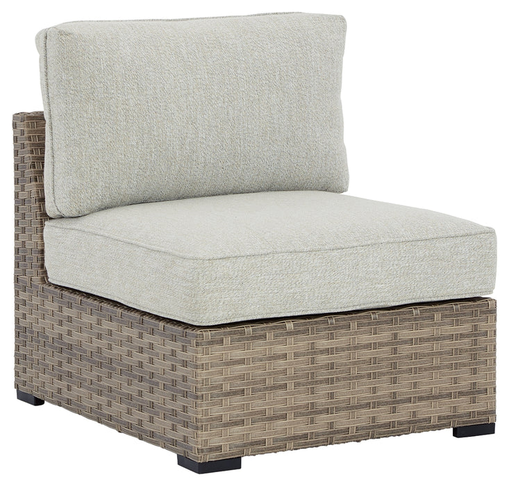 Calworth Outdoor Armless Chair with Cushion (Set of 2) - P458-846 - In Stock Furniture