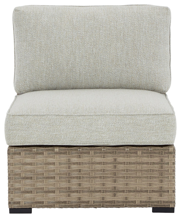 Calworth Outdoor Armless Chair with Cushion (Set of 2) - P458-846 - In Stock Furniture