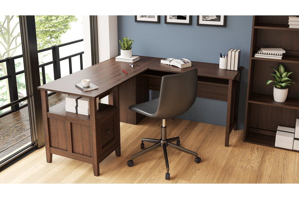 Camiburg Warm Brown 58" Home Office Desk - H283-34 - Gate Furniture