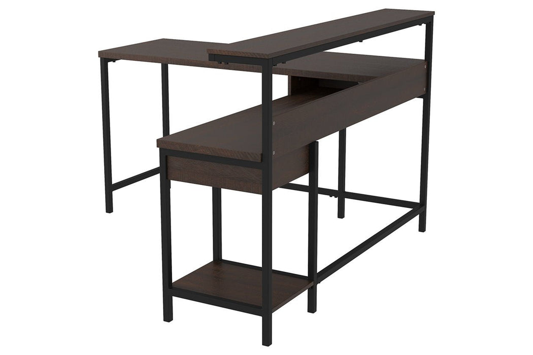 Camiburg Warm Brown Home Office L-Desk with Storage - H283-24 - Gate Furniture