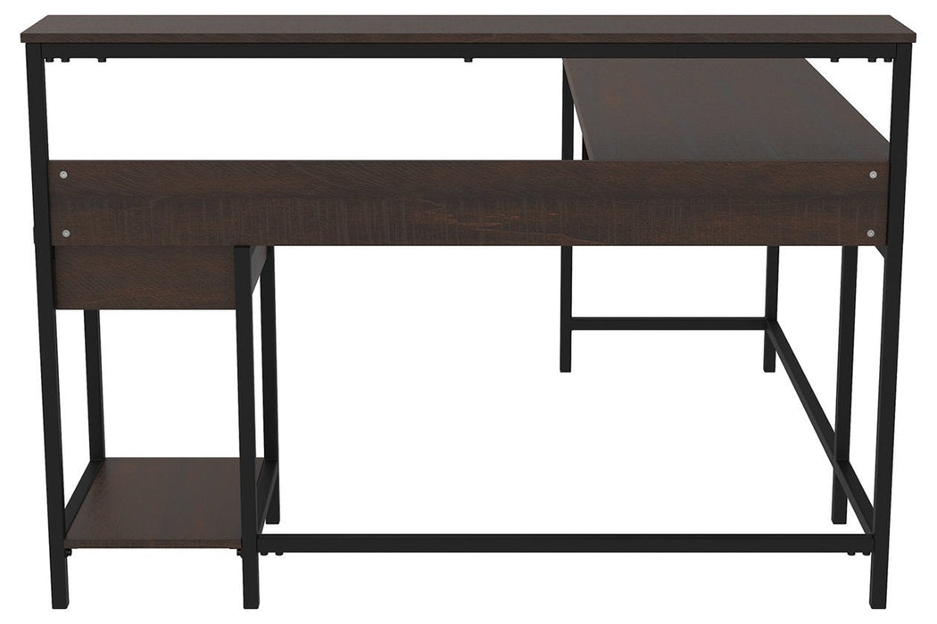 Camiburg Warm Brown Home Office L-Desk with Storage - H283-24 - Gate Furniture